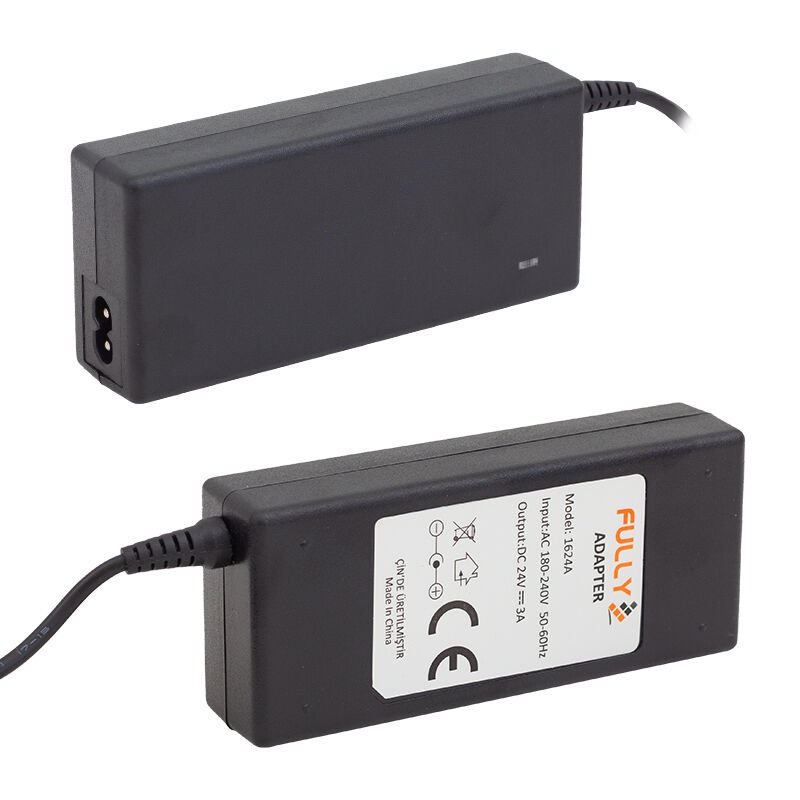 Ayt Fully O-1624A 24 Volt 3 Amper Plastik Kasa Masaüstü Adaptör Şarj Cihazı 5.5x2.5 Uç