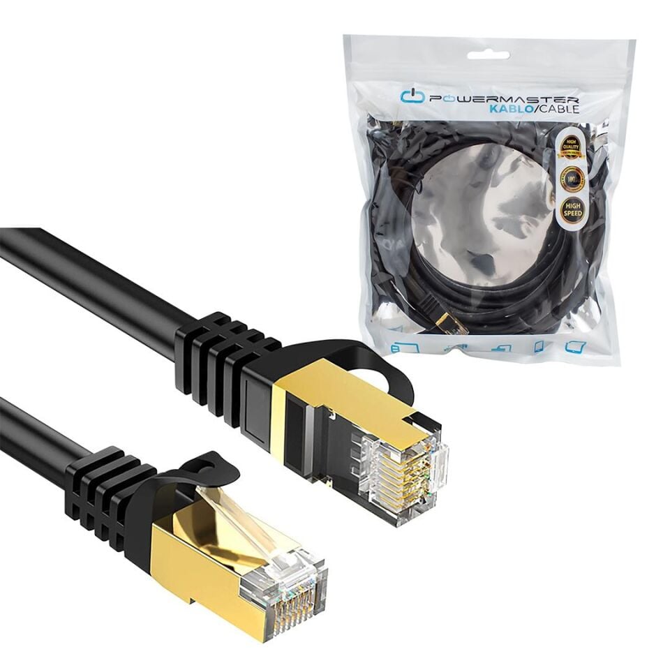 Ayt Powermaster PMCAT73 Cat7 Ethernet Kablo 5 Metre İnternet Kablosu Jack Soketli Hazır Kablo
