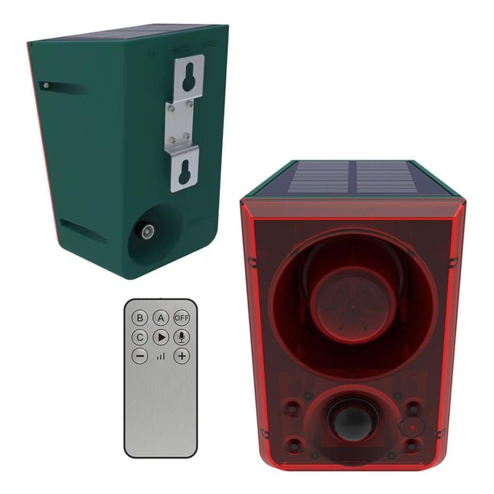 Ayt Powermaster Yüksek Sesli Vahşi Hayvan Kovucu Alarm Cihazı 130dB Şarjlı Solar Güneş Enerji Panelli Hareket Sensörlü