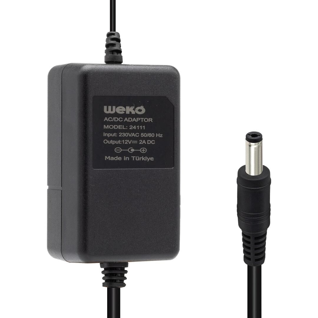 Ayt Weko 12 Volt 2 Amper 5.5 2.1 Uçlu Yerli Üretim Plastik Kasa Masaüstü Adaptör