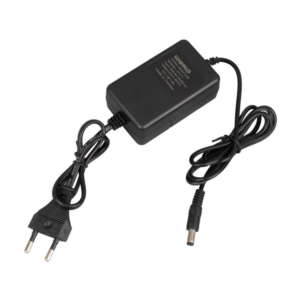 Ayt Weko 12 Volt 2 Amper 5.5 2.1 Uçlu Yerli Üretim Plastik Kasa Masaüstü Adaptör