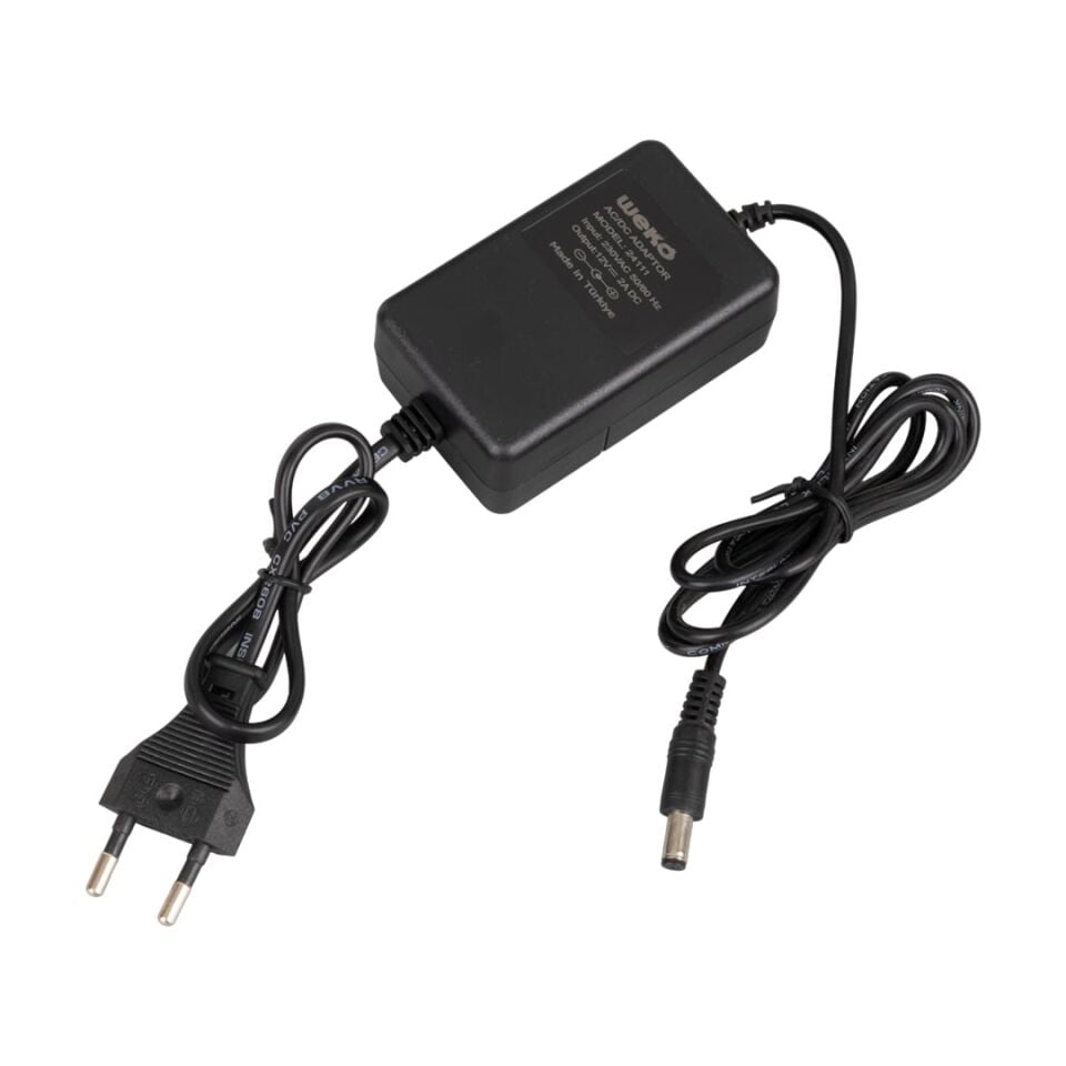 Ayt Weko 12 Volt 2 Amper 5.5 2.1 Uçlu Yerli Üretim Plastik Kasa Masaüstü Adaptör