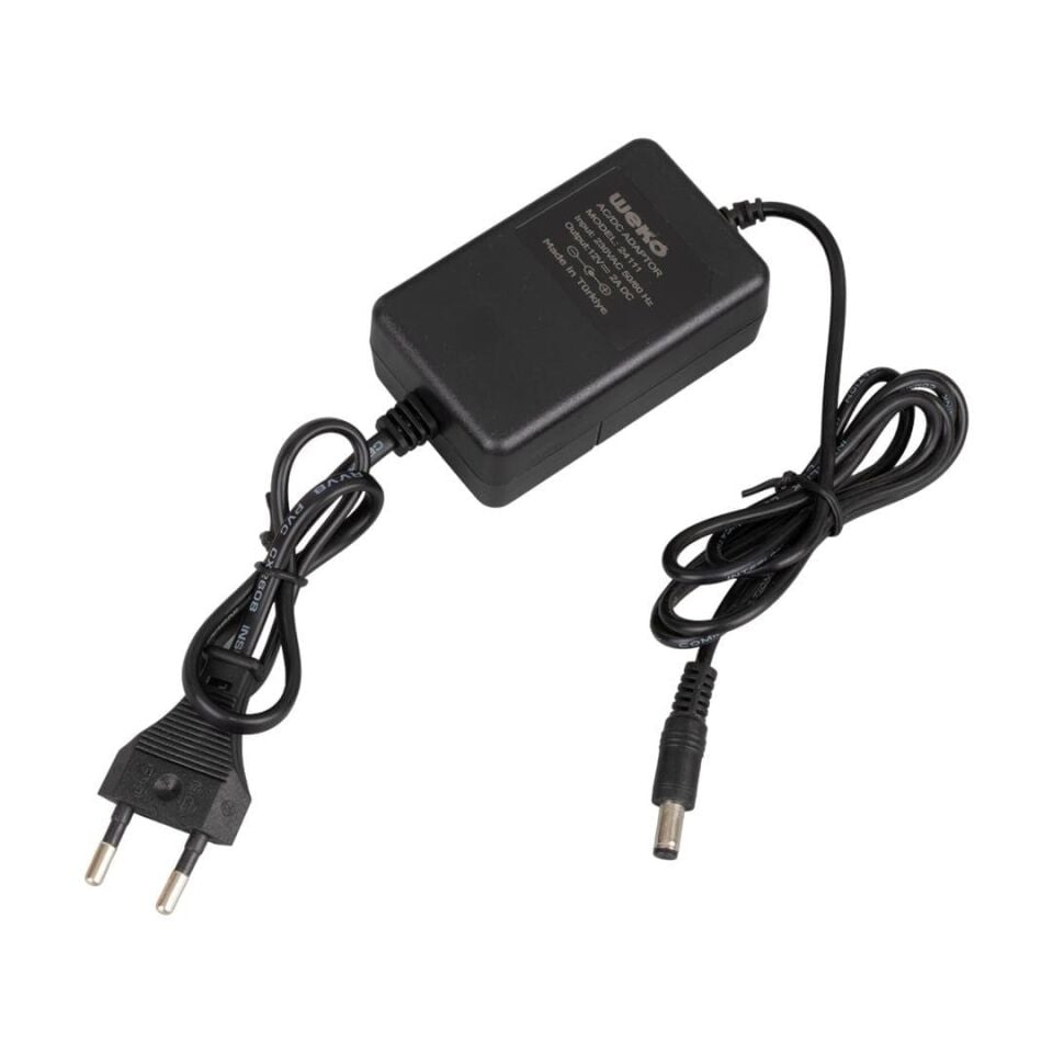 Ayt Weko 12 Volt 2 Amper 5.5 2.1 Uçlu Yerli Üretim Plastik Kasa Masaüstü Adaptör