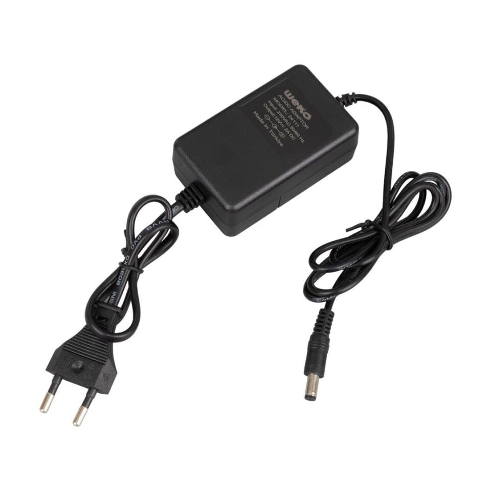 Ayt Weko 12 Volt 2 Amper 5.5 2.1 Uçlu Yerli Üretim Plastik Kasa Masaüstü Adaptör