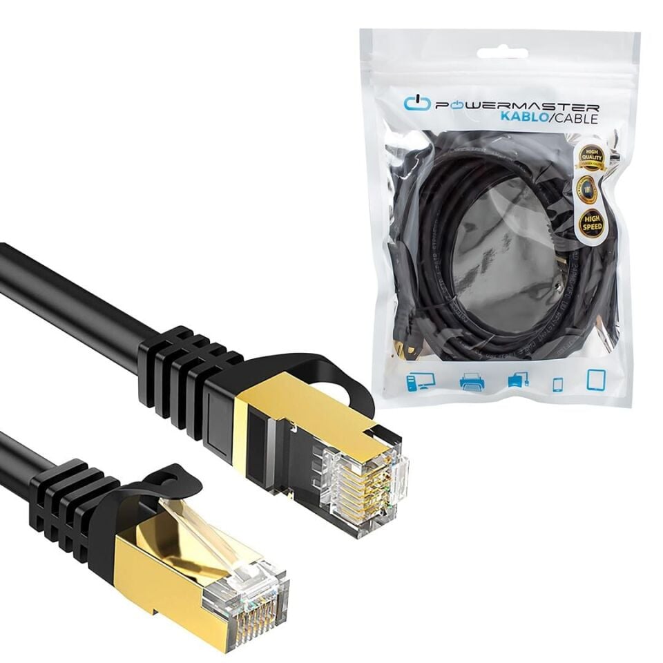 Powermaster PMCAT73 Cat7 Ethernet Kablo 3 Metre İnternet Kablosu Jack Soketli Hazır Kablo