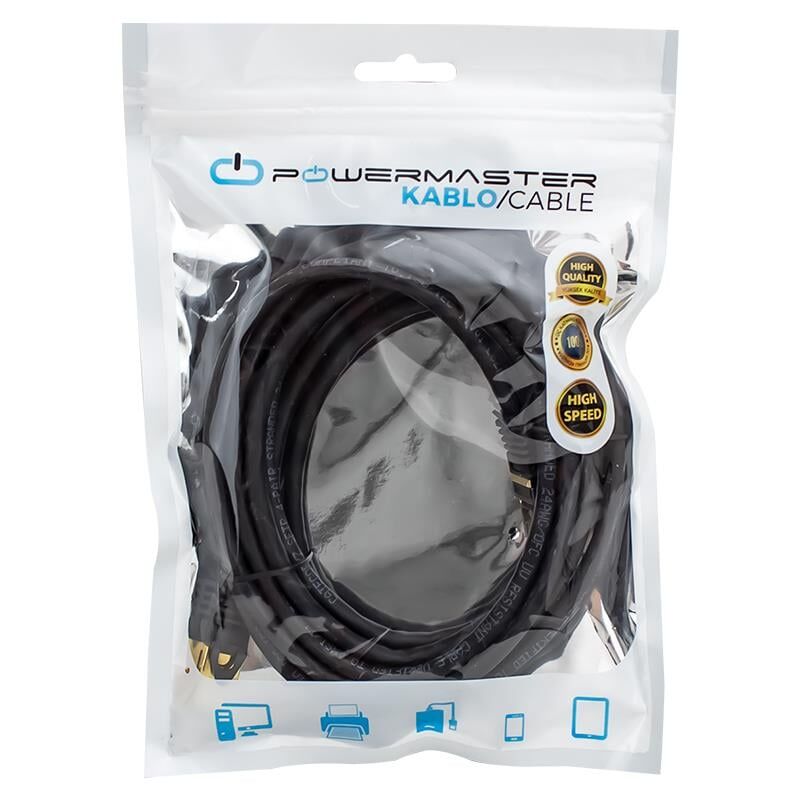 Powermaster PMCAT73 Cat7 Ethernet Kablo 3 Metre İnternet Kablosu Jack Soketli Hazır Kablo