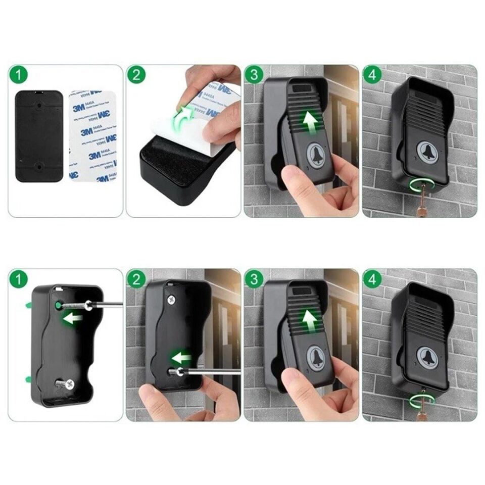 Hello D90 1000Mah Şarjlı Kapalı Devre Telsiz Kapı Zili Ve İnterkom Sistemi Kesintisiz Çift Taraflı Sesli İletişim Telsiz