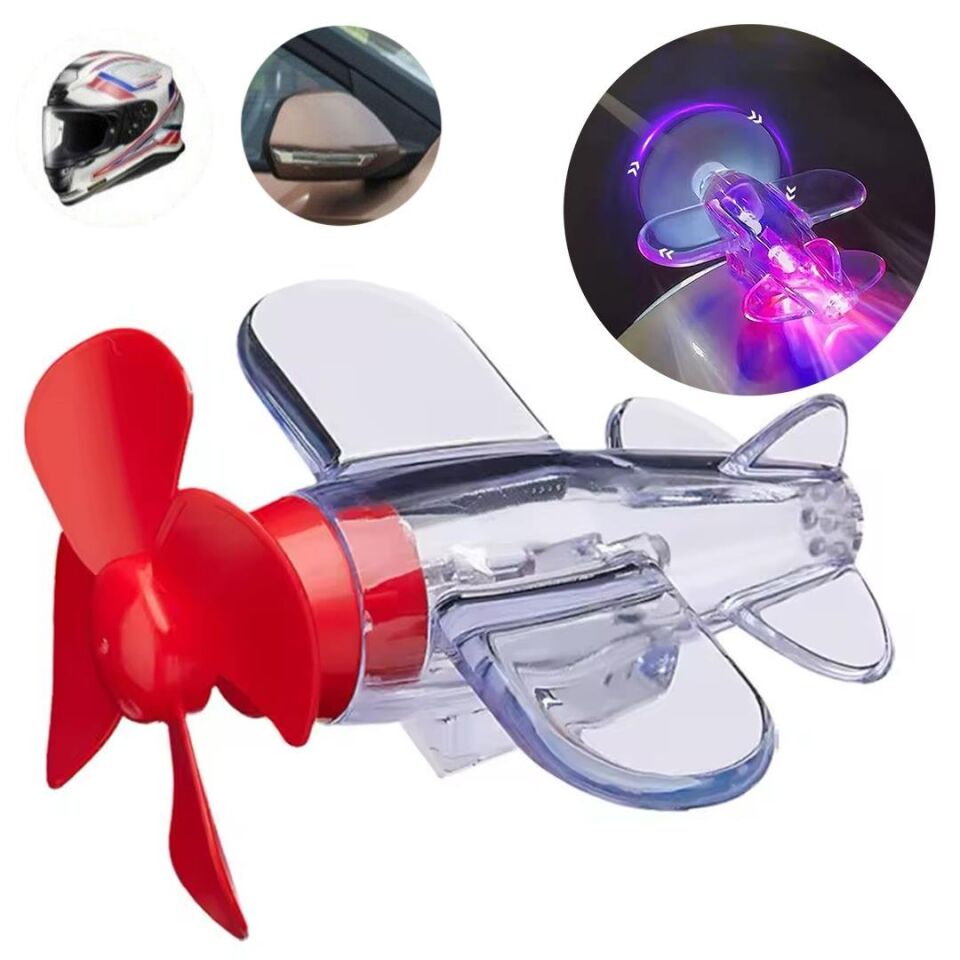 Ayt Sunup SN-26786 LED Işıklı Motosiklet Süs Uçağı Pilsiz Çalışan Kırmızı Mavi Işık Efektli Süsü