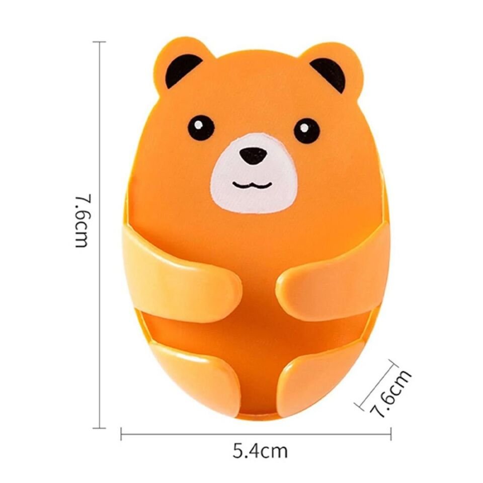 Ayt Sunup SN-27190 Ayıcık Desenli Kablo Fiş Tutucu Düzenleyici Masa Duvar Kablo Şarj Aleti Tutacağı