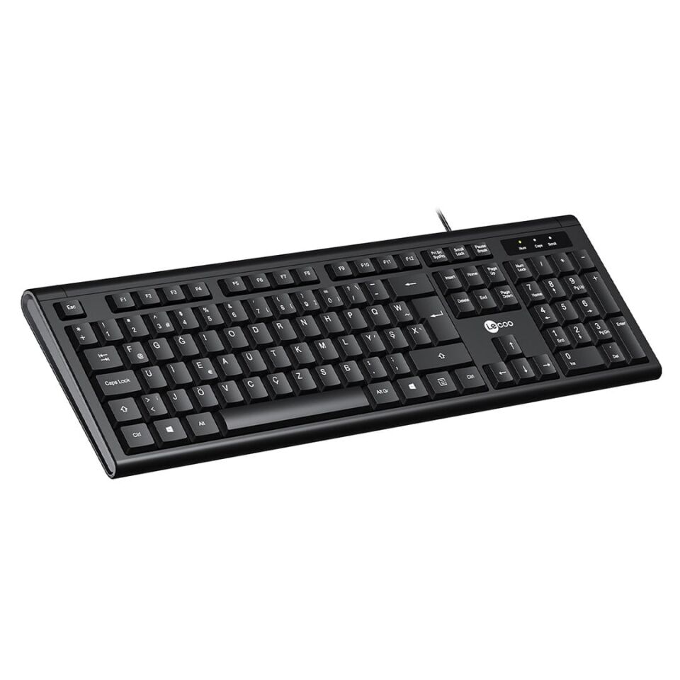 Lenovo Lecoo KB101 USB Kablolu Siyah Türkçe F Klavye (Numpadli)