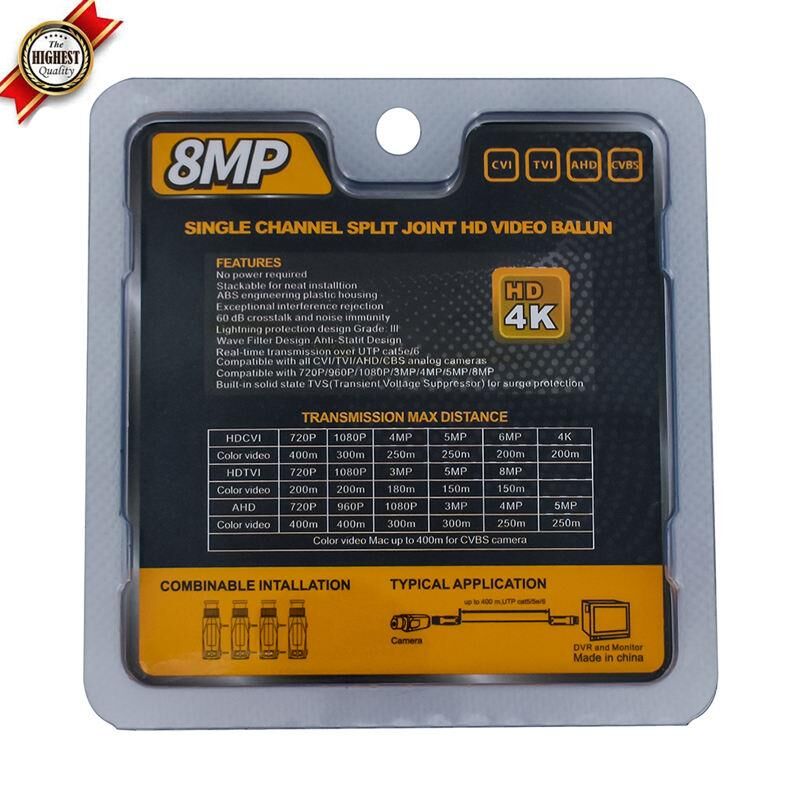 Powermaster 8MP 1080P 2KV 250-400 Metre HD-TVI-CVI-AHD-CVBS HD Video Balun PM-3889