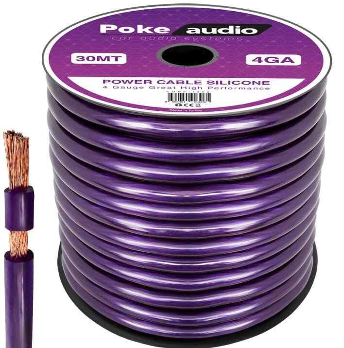 Poke PK-1409 4GA 30 Metre Silikon Oto Amfi Güç Kablosu