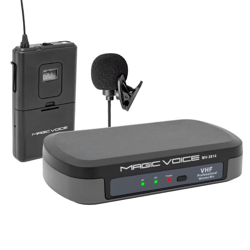 Magicvoice MV-3812 VHF Yaka Tipi Telsiz Mikrofon Kablosuz Yaka Mikrofonu Alıcı Verici Tam Set
