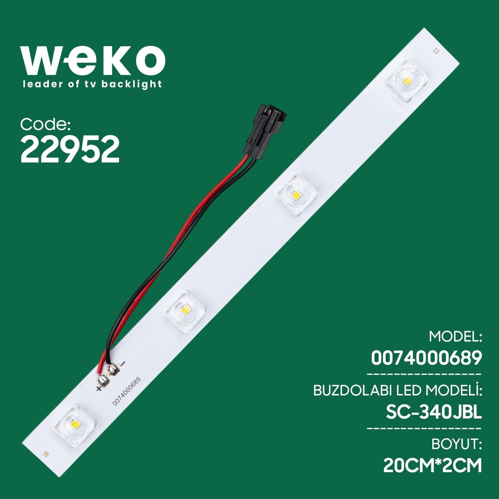 Buzdolabı İç Aydınlatma Ledi Soketli Buzdolap Lambası Led SC-340JBL 0074000689 4 Çipli Lensli
