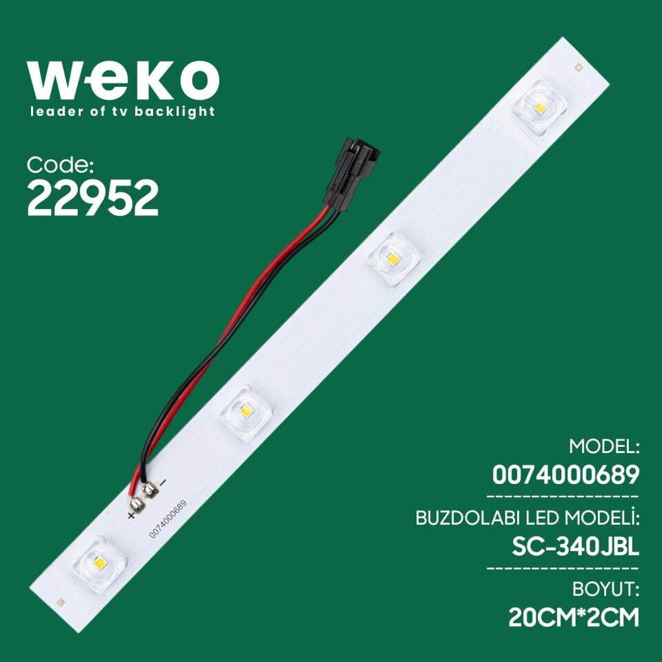 Buzdolabı İç Aydınlatma Ledi Soketli Buzdolap Lambası Led SC-340JBL 0074000689 4 Çipli Lensli