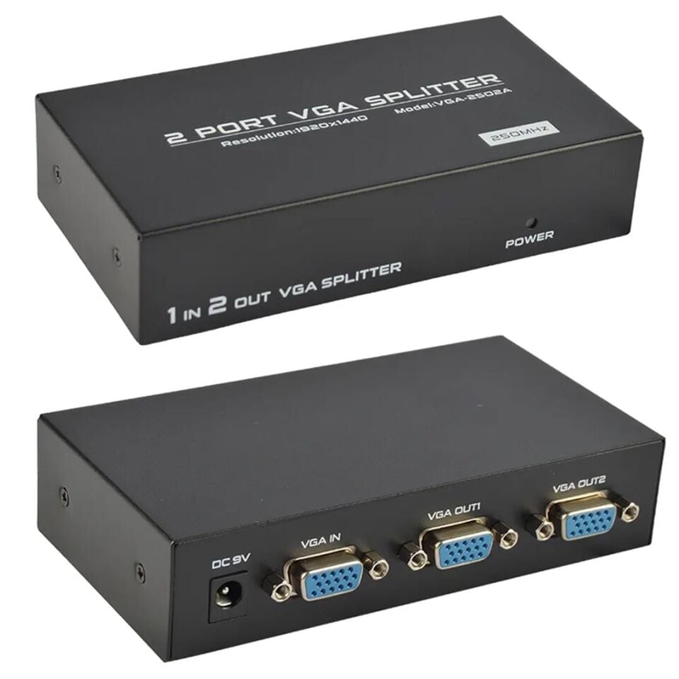 Ayt Powermaster 2 Port 250 Mhz Vga Splitter 1920x1440 Vga Çoklayıcı Çoğaltıcı