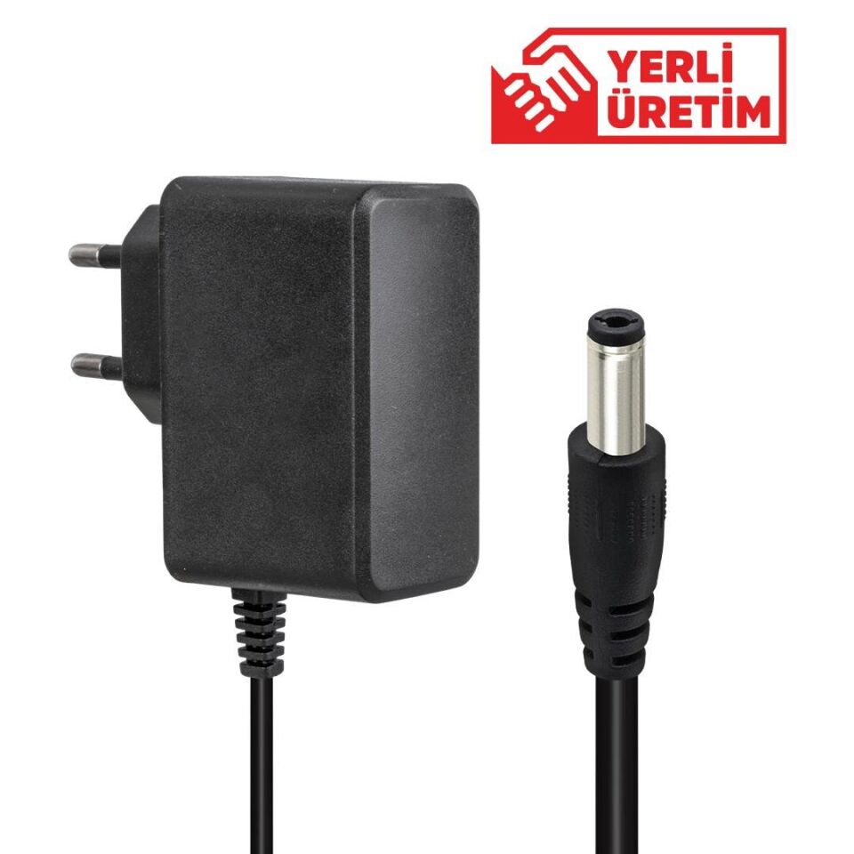 Weko 12 Volt 1 Amper 10 Watt Priz Tipi Adaptör 5.5x2.5 Uçlu Güvenlik Kamerası Led Şarjlı El Aletleri Adaptörü