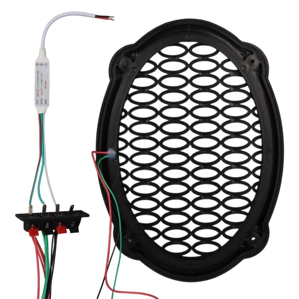Poke PK-5653 4 Adet Oval Oto Hoparlör Kapağı Kumandalı Pixel Ledli RGB Animasyonlu Kapak