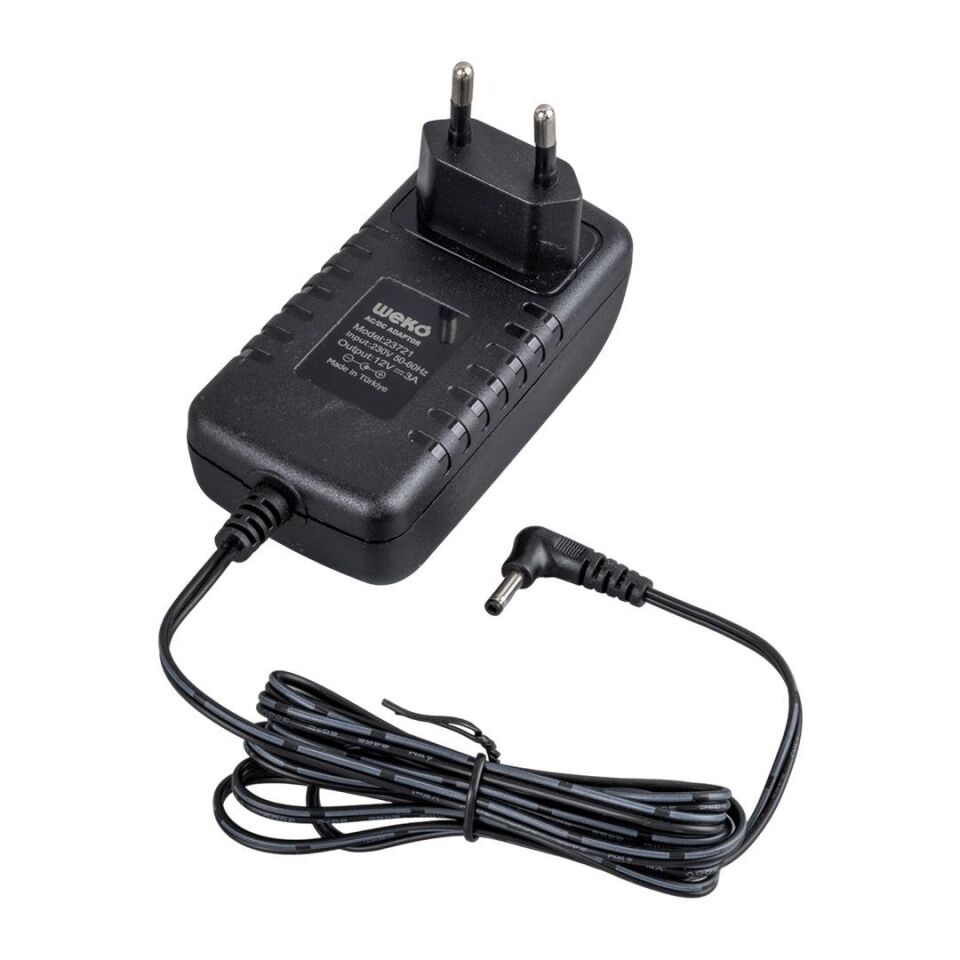 Weko 12 Volt 3 Amper 3.5x1.35 mm Uçlu Adaptör Vera Yazar Kasa Pos Cihazı Adaptörü Şarj Aleti Cihazı