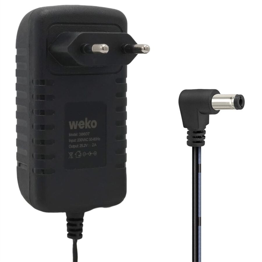 Weko 25.2 Volt - 2 Amper 5.5X2.5Mm Uçlu Yerli Üretim Priz Tipi Adaptör 1.2 Metre Uzunluk
