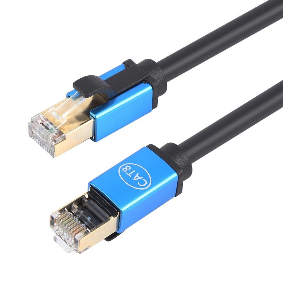 Ayt Cat8 Ethernet RJ45 Ethernet 3 Metre Kablo 40 Gbps Hız Destekli İnternet Kablosu Jack Soketli Hazır Kablo