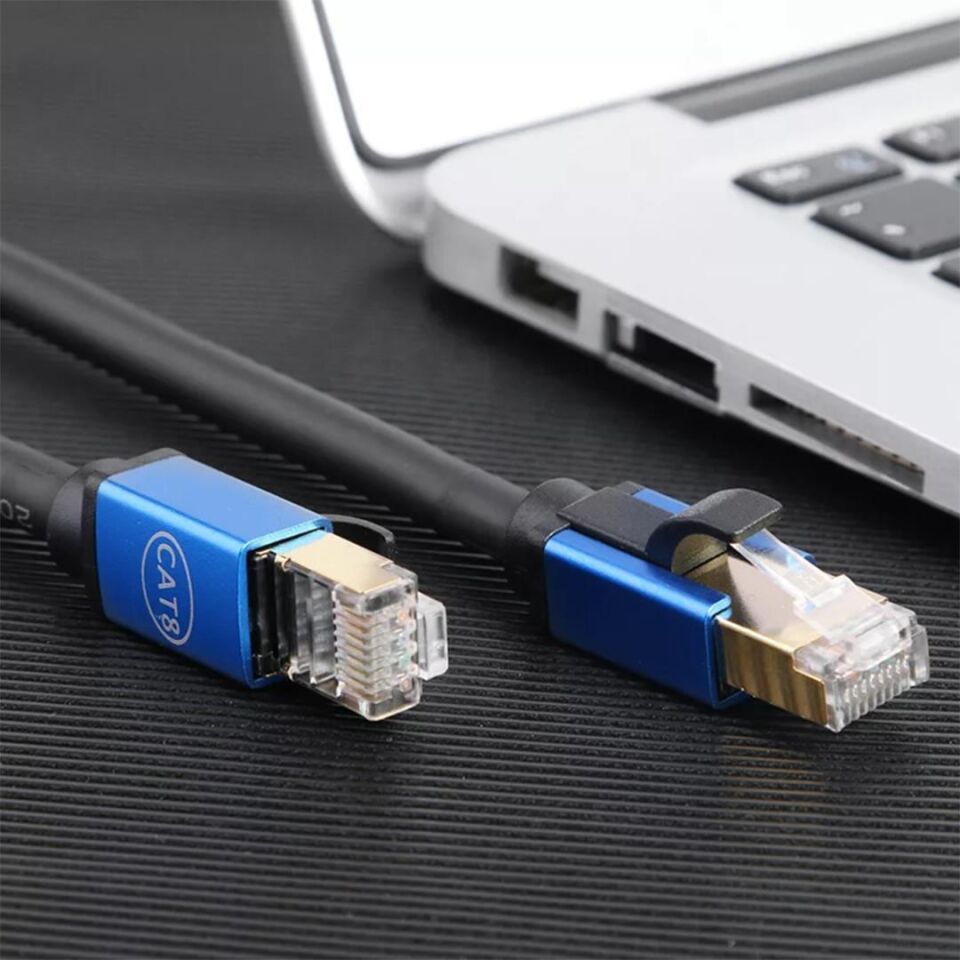 Ayt Cat8 Ethernet RJ45 Ethernet 3 Metre Kablo 40 Gbps Hız Destekli İnternet Kablosu Jack Soketli Hazır Kablo