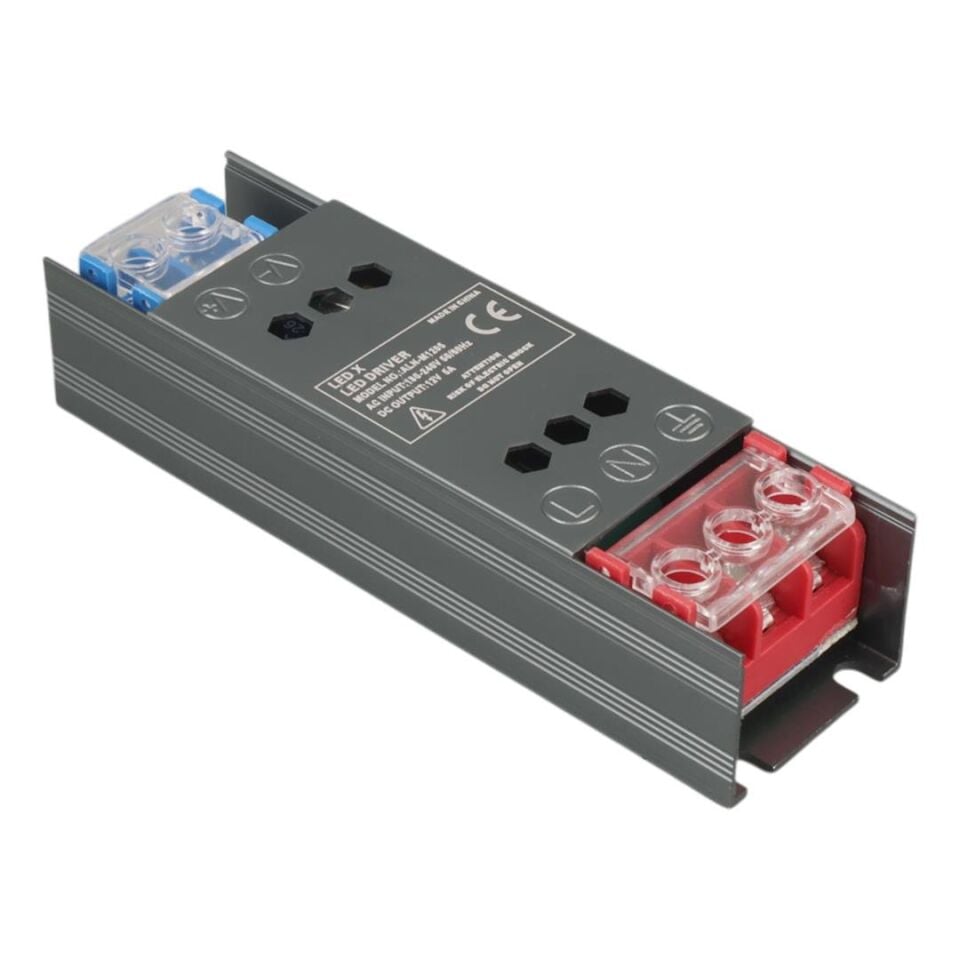 Ayt Ledx ALN-M1205 12 Volt 5 Amper 50x15x11mm Ultra Slim Metal Kasa Adaptör Şerit Led Kamera Adaptörü