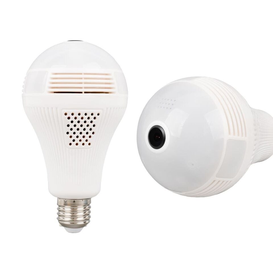 Powermaster 2 MP E27 Wifi Ampül Kamera Cep Telefonundan İzlenebilen İp Kamera Bebek Kamerası