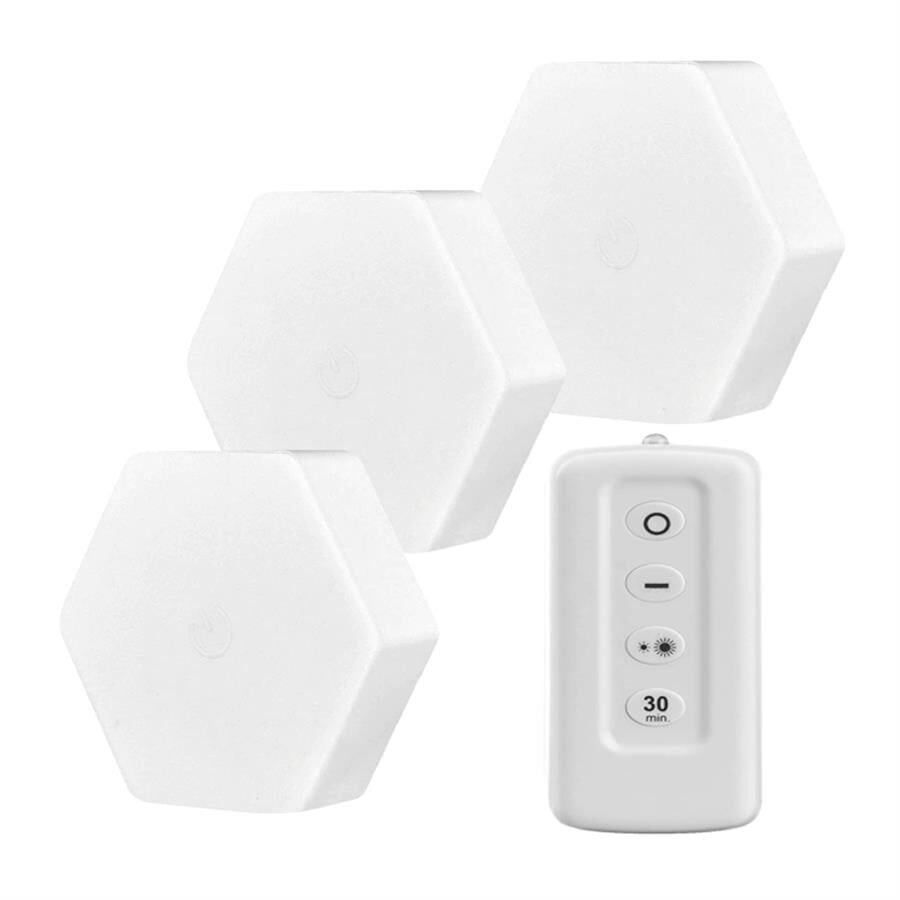 Ayt Powermaster MX-359 Üçlü Altıgen Kumandalı Pilli Dokunmatik Tezgah Altı LED Aydınlatma Lamba Mutfak Dolap İçi