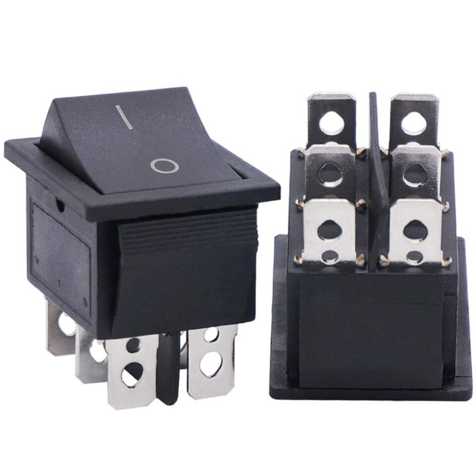 Ayt Geniş Işıksız 6 Pin Aç Kapa On Off Yaylı Açma Kapama Anahtarı Düğme Buton