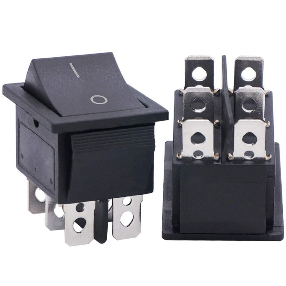Ayt Geniş Işıksız 6 Pin Aç Kapa On Off Yaylı Açma Kapama Anahtarı Düğme Buton
