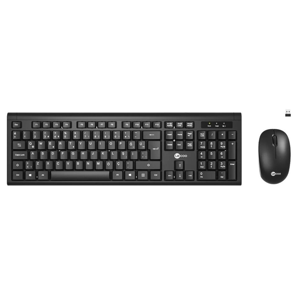 Lenovo Lecoo KW200-BK Siyah Kablosuz Ofis Klavye Mouse Seti (Numpadli)