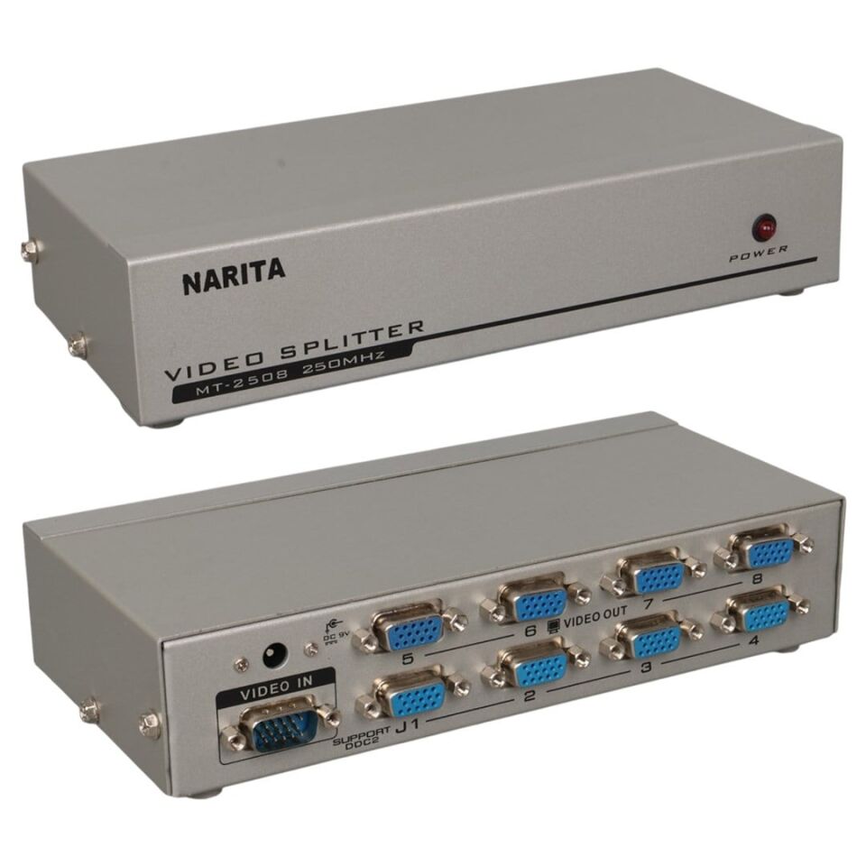 Powermaster 8 Port VGA Çoğaltıcı 250 Mhz Splitter Vga Görüntü Çoklayıcı