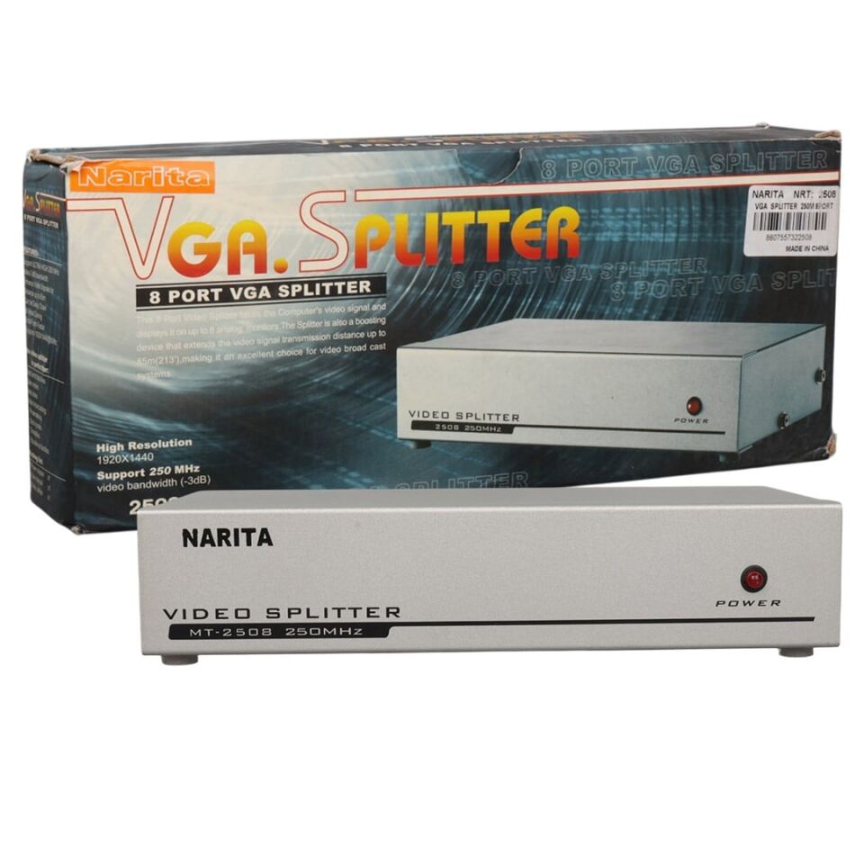 Powermaster 8 Port VGA Çoğaltıcı 250 Mhz Splitter Vga Görüntü Çoklayıcı