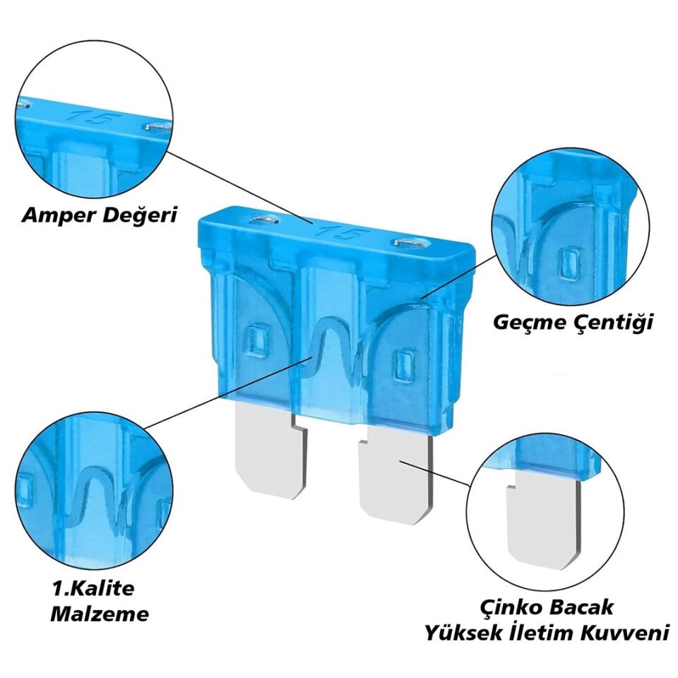 BIÇAKLI OTO SİGORTA 15 AMPER (100LÜK PAKET)