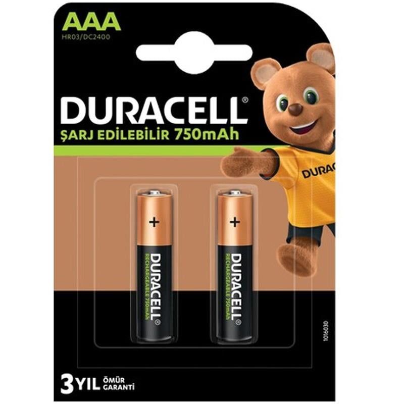 Duracell Şarjlı 750 mA İnce AAA Pil 2'li
