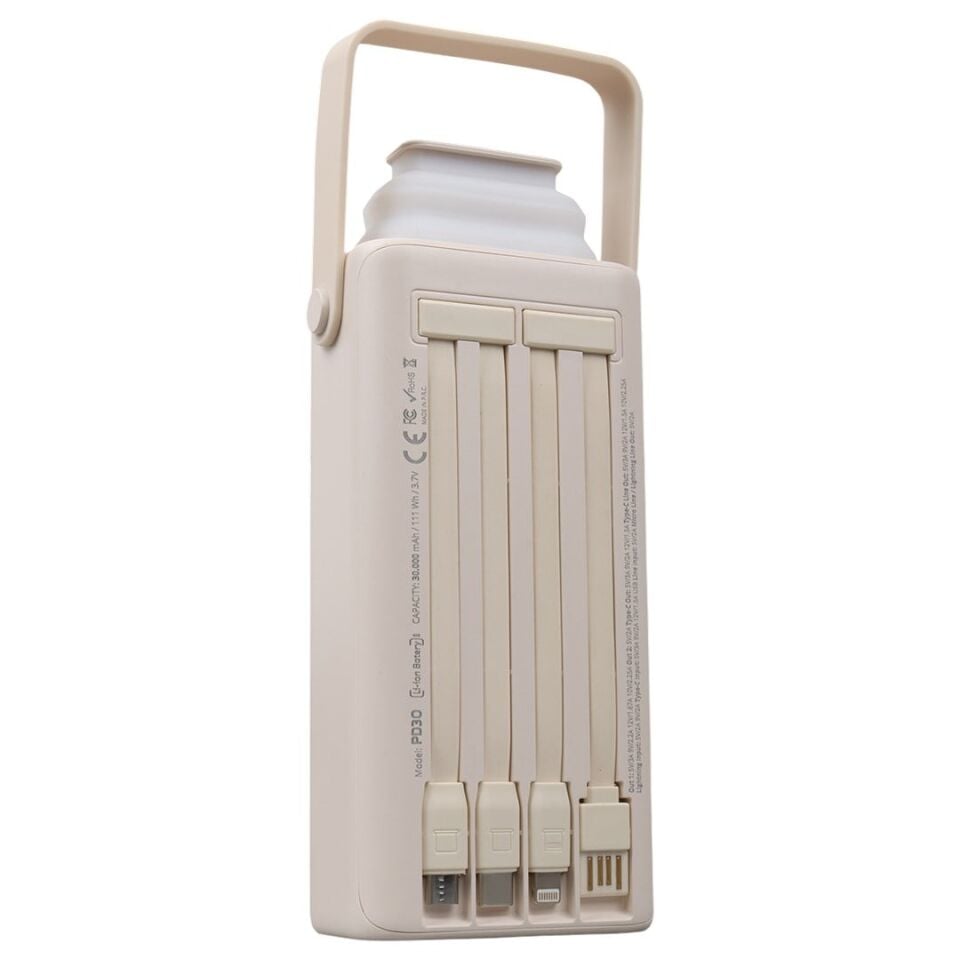 Powerway PD30 30.000Mah 22.5W PD & QC 3.0 Hızlı Şarj Destekli Dijital Göstergeli Powerbank