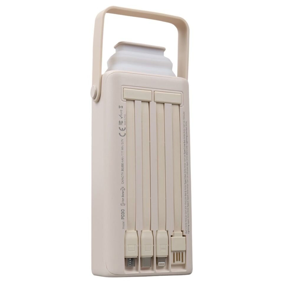 Powerway PD30 30.000Mah 22.5W PD & QC 3.0 Hızlı Şarj Destekli Dijital Göstergeli Powerbank