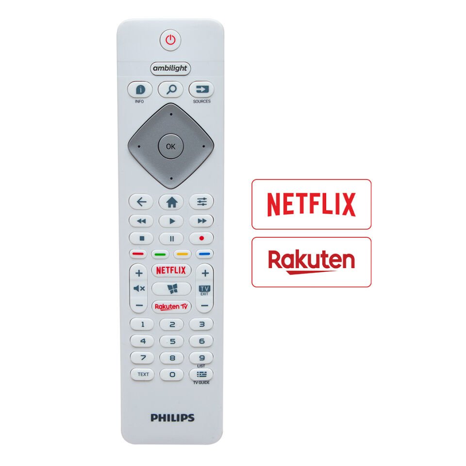 Ayt Kl Philips Ambilight Netflix Rakuten Tuşlu Beyaz Lcd Led Tv Kumandası Uzaktan Kumanda