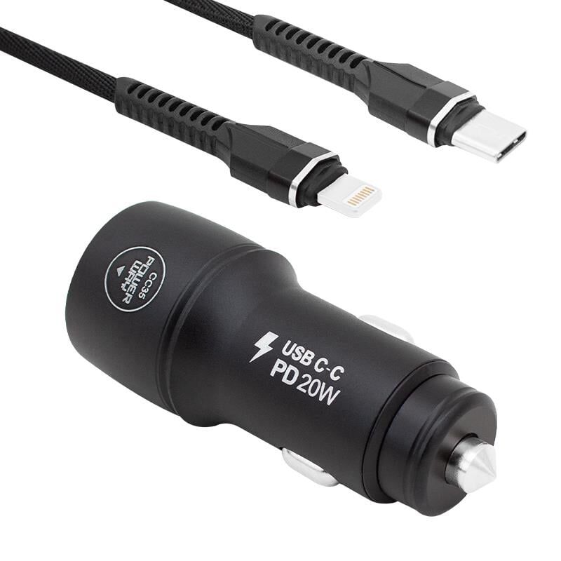 Powerway CC35 Yeni Nesil USB-C iPhone To Type-C Araç Şarj Seti PD18W Oto Çakmaklık Şarj Soketi Araç İçin