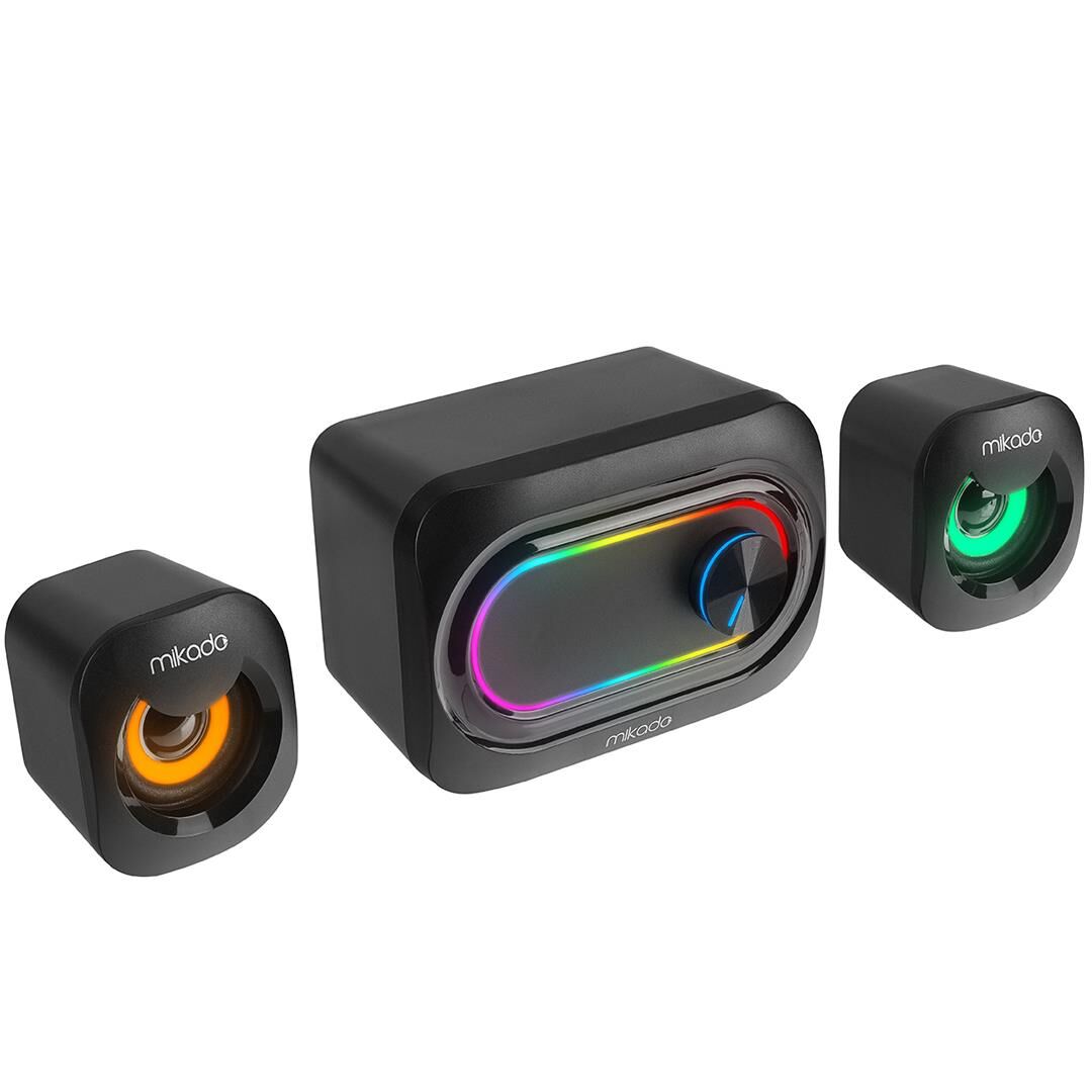 Mikado MD-511 5W+3W×2 USB RGB Ledli 2+1 Gaming Speaker Hoparlör Pc Bilgisayar Hoparlörü Ses Sistemi