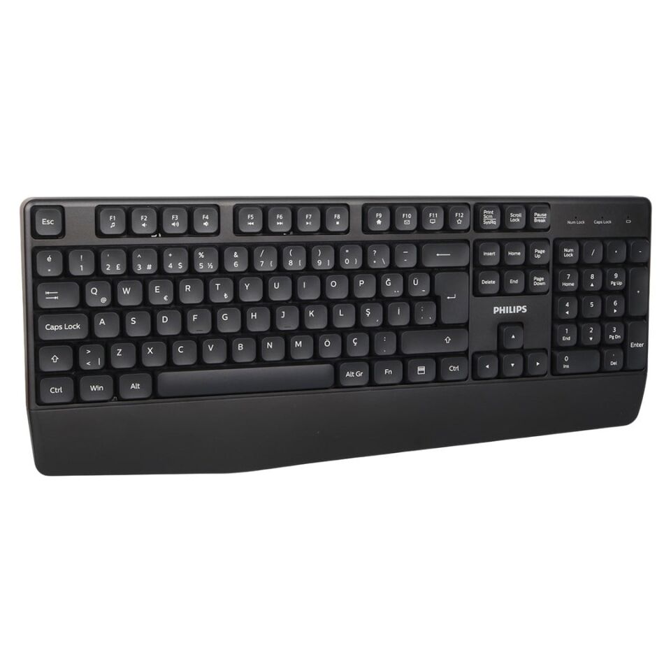 Philips SPK634B USB Kablosuz Ofis Tipi Siyah Numpadli Türkçe Q Klavye