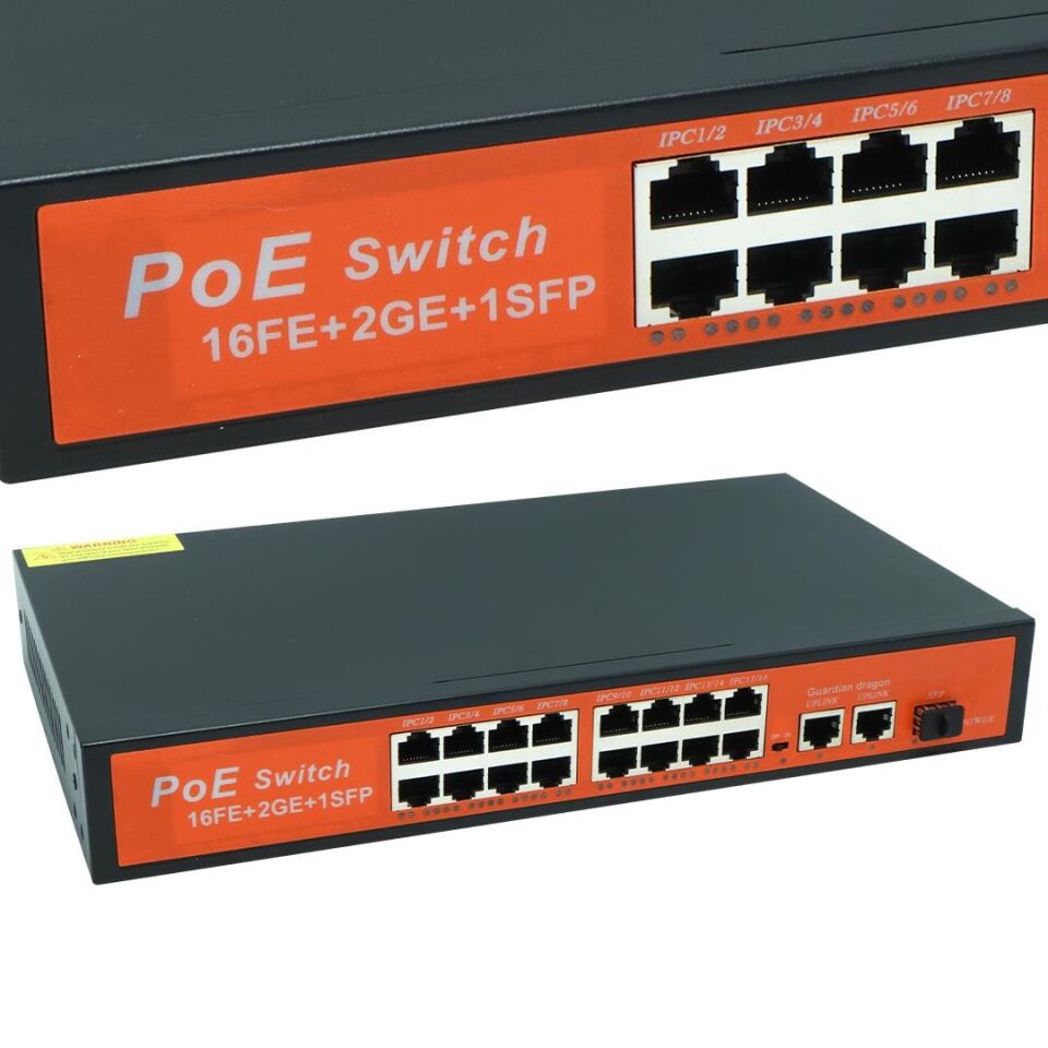 Powermaster POE16FE+2GE+1SFP 300W 10 100 1000 MBPS  Gigabit Ethernet Switch Poe 16 Port