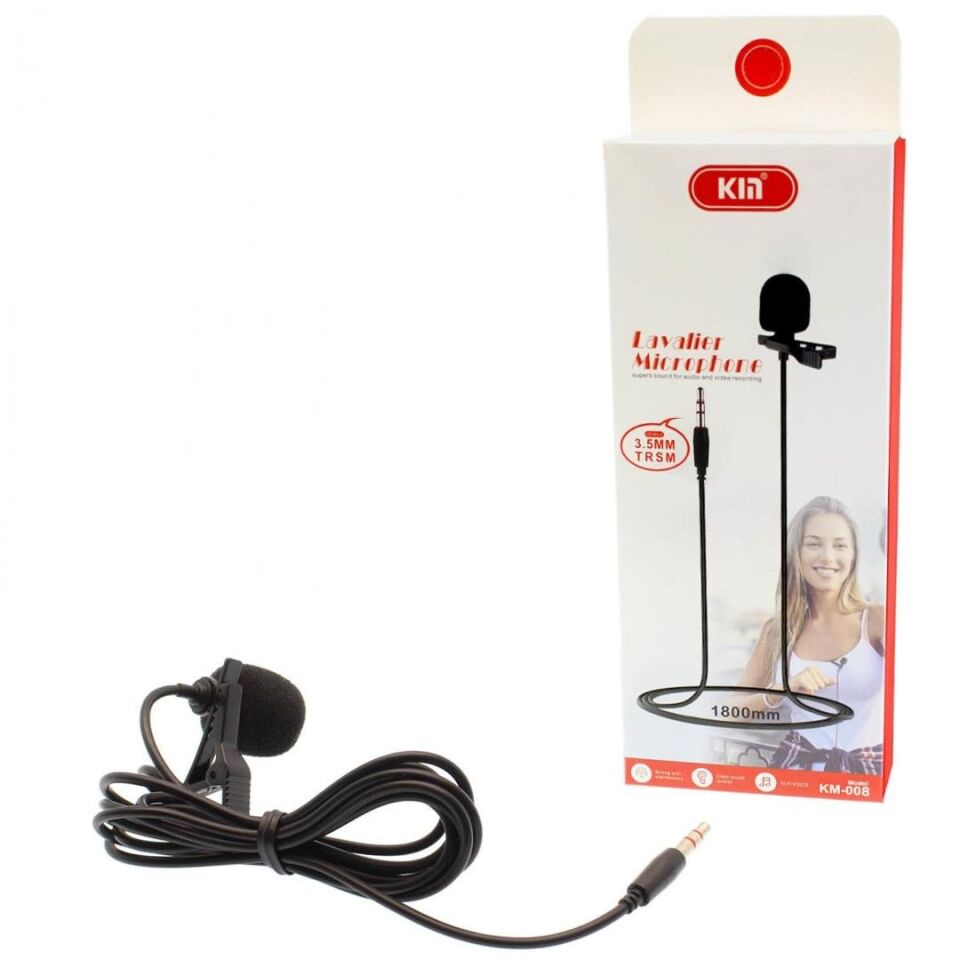 HELLO HL-5344 3.5 MM 3 BOĞUMLU AUX KABLOLU YOUTUBER YAKA MİKROFONU