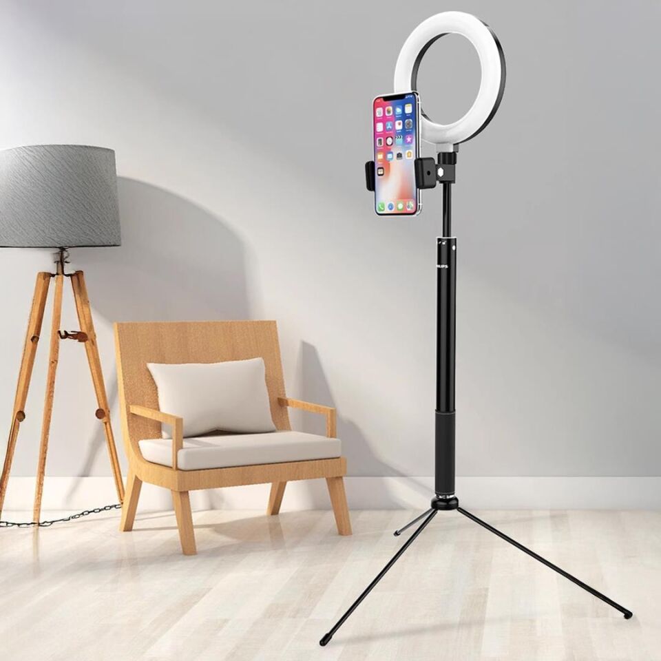 Philips Dlk3621n 93 2 İn 1 Tripod Standı Telefon Tutacağı Youtube Selfi Canlı Yayın İçin Işıklı Telefon Tutucu