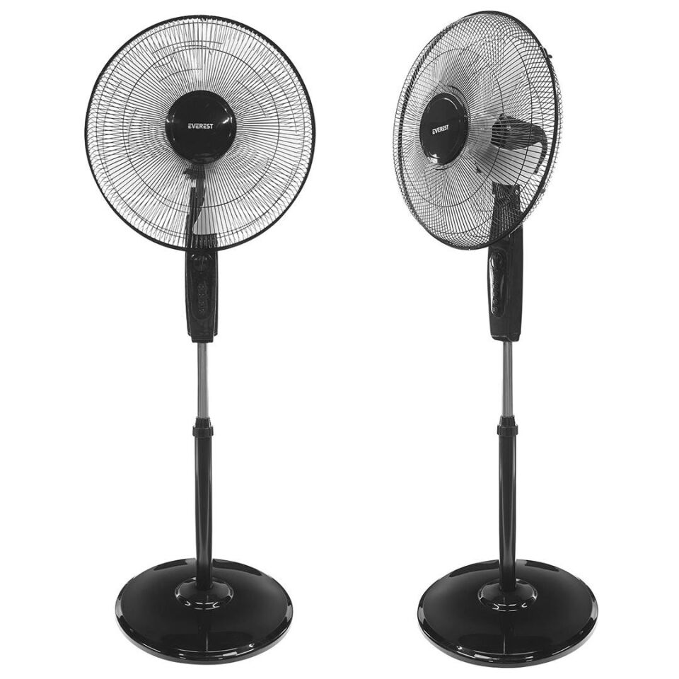 Everest FAN11 Cool Air 16 İnç 45 Watt 5 Pervaneli 3 Kademe 1200RPM Zaman Ayarlı Vantilatör Siyah