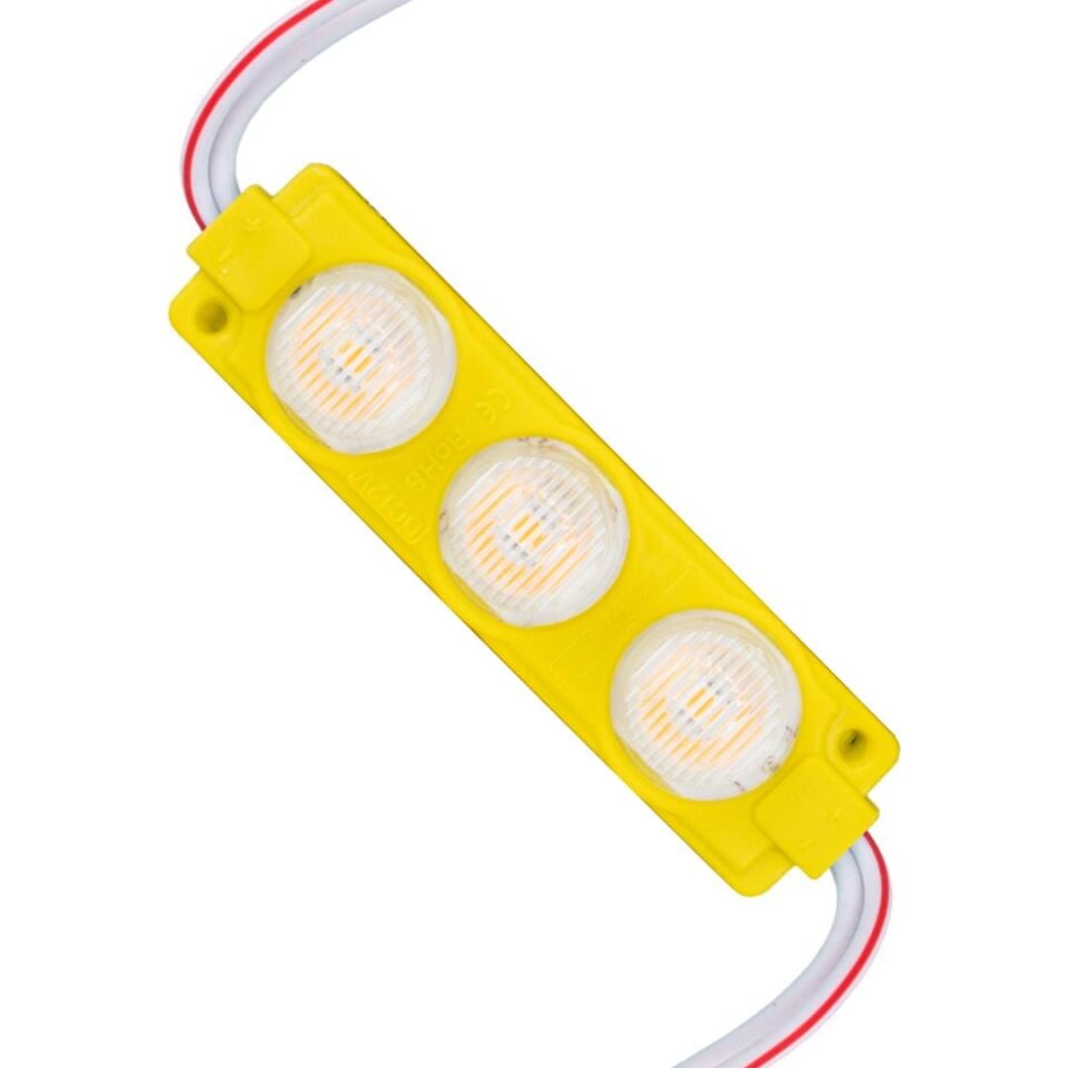 12 Volt 3 Watt Sarı LED Modül - 74X20 Mm - 3030 Çip