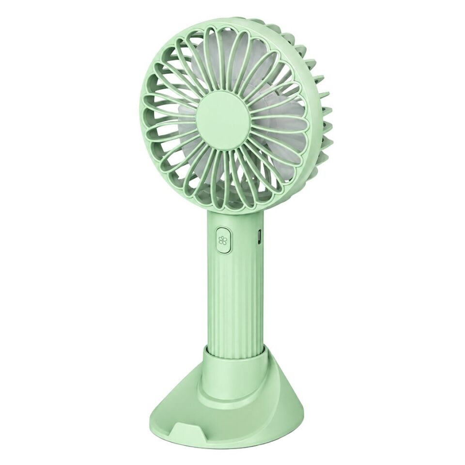 Powermaster PM-25084 Yeşil Fan Vantilatör 3 Kademeli Hız Ayarlı Taşınabilir Masaüstü Şarjlı