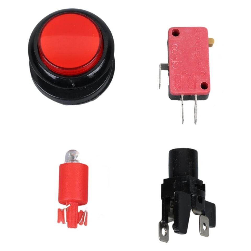 IC-180J-1 Atari Butonu 12V Ledli Kafa Çapı 24mm Delik Çapı 24mm Anahtar Düğme