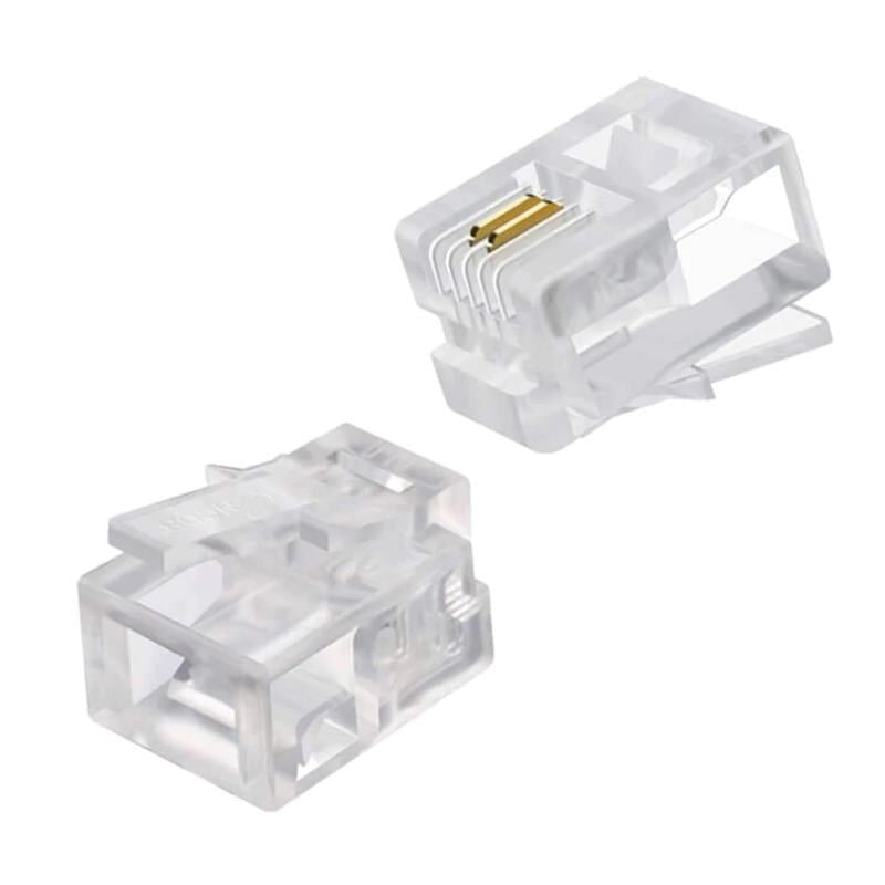 Powermaster RJ11 Telefon Soketi 6P-2C 100 Adet Sabit Hat Telefon Soket Jack Ucu